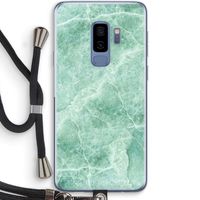Groen marmer: Samsung Galaxy S9 Plus Transparant Hoesje met koord