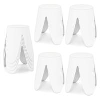 8-delige Stapelbare Krukkenset Ronde Plastic Krukken Draagbare Stoelen Met Kussens