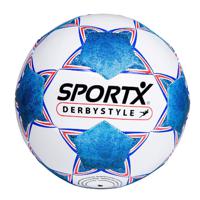 SportX Voetbal Derbystyle Blauw Wit 330-350gr - thumbnail