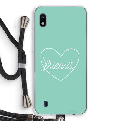 Friends heart pastel: Samsung Galaxy A10 Transparant Hoesje met koord