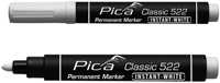 Pica 522/52 permanent marker | 1-4mm | ronde punt | wit | 10 stuks - pi52252