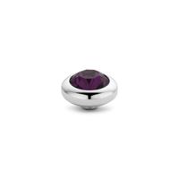 Melano Vivid Basic CZ Steentje Aubergine | Zilver
