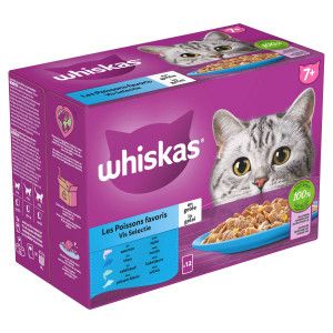 Whiskas 7+ Vis Selectie in gelei multipack (85 g) 2 verpakkingen (24 x 85 g)