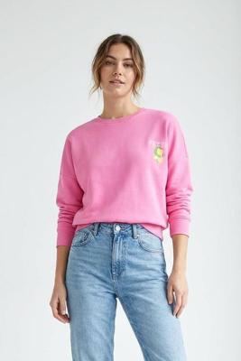 Only Onlliny L/s O-neck Print Cs Swt Sweater 4949763 Wild Orchid Fresh Lemon