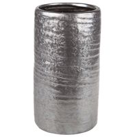 Cilinder vaas keramiek zilver/grijs 12 x 22 cm - Vazen - thumbnail