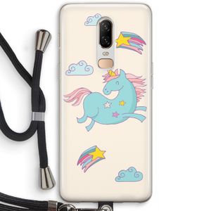 Vliegende eenhoorn: OnePlus 6 Transparant Hoesje met koord