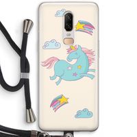 Vliegende eenhoorn: OnePlus 6 Transparant Hoesje met koord