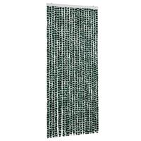 vidaXL Vliegengordijn 90x220 cm chenille groen en wit