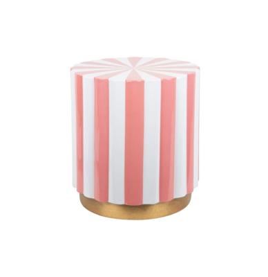 Candy Swirl Poef - Ø40 cm Roze/Wit