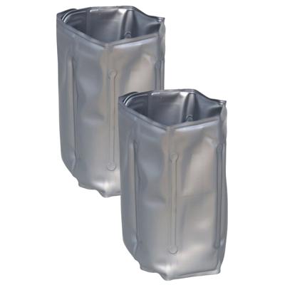 Gerimport Wijnfles koeler/wijnkoeler zilver - 2x - zomer accessoires - koelelement - klittenband