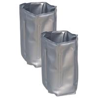 Gerimport Wijnfles koeler/wijnkoeler zilver - 2x - zomer accessoires - koelelement - klittenband