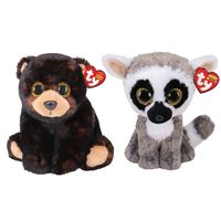 Ty - Knuffel - Beanie Buddy - Kodi Bear & Linus Lemur