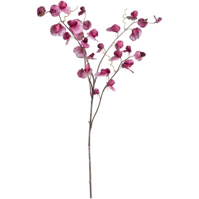 Leen Bakker - Kunstbloem Lathyrus Spray - Fuchsia - 110 Cm - Kunststof - Roze