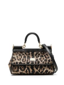 Dolce & Gabbana medium Sicily embellished leather bag - Noir