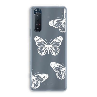 White butterfly: Sony Xperia 5 II Transparant Hoesje