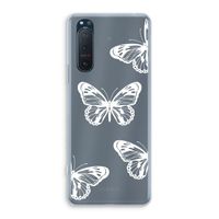 White butterfly: Sony Xperia 5 II Transparant Hoesje