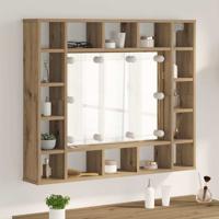 Spiegelkast met plank artisanaal eikenkleurig 91 x 15 x 76.5 cm