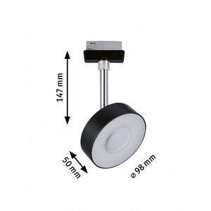 Paulmann Circle Railspot Zwart, Chroom LED