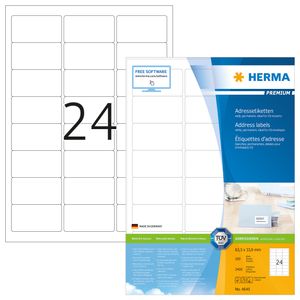 Etiket HERMA 4645 63.5x33.9mm premium wit 2400stuks