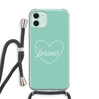 Forever heart pastel: iPhone 11 Transparant Hoesje met koord Forever heart pastel: iPhone 11 Transparant Hoesje met koord