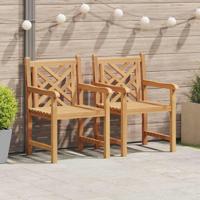 Tuinstoelen 2 pcs Bruin 58 x 60 x 90 cm Massief teakhout
