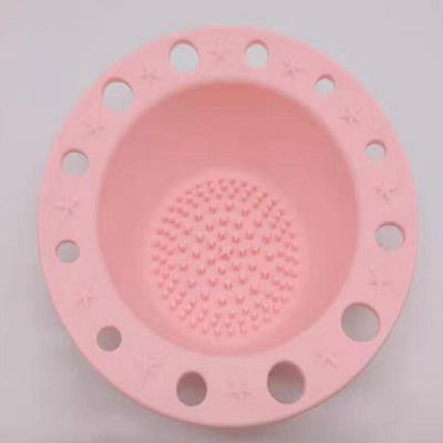 Beauty Tools Silicone Brush Tray Make-up Brush Special Cleaning Bowl (Roze)