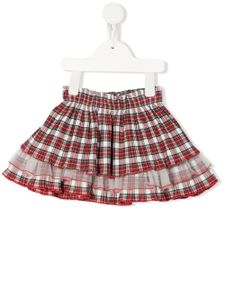 Monnalisa jupe à motif tartan - Rouge