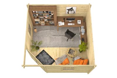 Blokhut - Tuinhuis Lotte | 44 mm | vuren groen geïmpregneerd