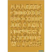 Stickervellen 54x plak letters alfabet A-Z goud/folie 12 mm   - - thumbnail