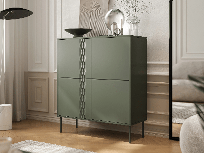 Commode FINDUS 4 deuren groen