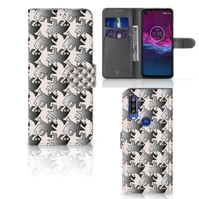 Motorola One Action | Telefoonhoesje | Met pasjeshouder | Salamander Grey