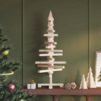 Kerstdecoratie kerstboom 90 cm massief grenenhout