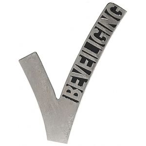 Beveiligings embleem metaal 6,5 cm