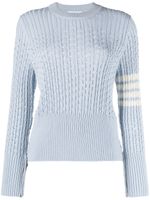 Thom Browne pull en maille pointelle à 4 bandes signature - Bleu