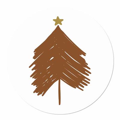 Muurcirkel Kerstboom Bruin 120 White PVC Ophangsysteem