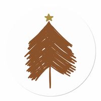 Muurcirkel Kerstboom Bruin 120 White PVC Ophangsysteem - thumbnail