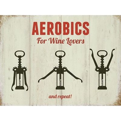 Metalen wijnliefhebber Aerobics For Wine Lovers 30 x 40 Metalen wijnliefhebber Aerobics For Wine Lovers 30 x 40
