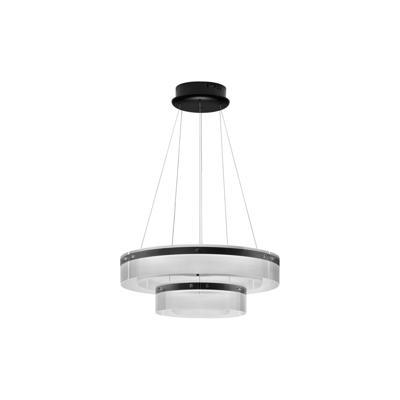 Lyora Design hanglampPauline dubbel zwart met glas Ø 70cm - 9695260