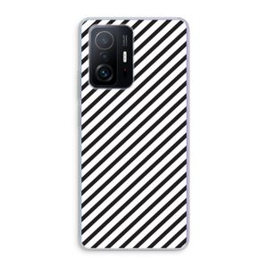Strepen zwart-wit: Xiaomi 11T Transparant Hoesje