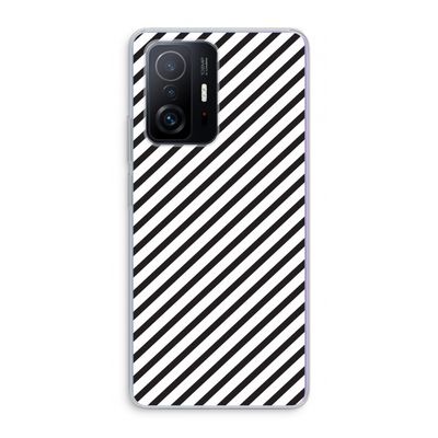 Strepen zwart-wit: Xiaomi 11T Transparant Hoesje
