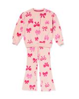 051 Kinder Kledingset Trui En Legging Strikjes Roze (roze)