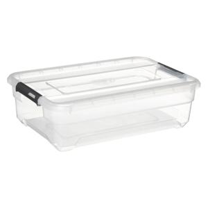 5Five opberg kist met deksel - Box - 26 liter - 58 x 39 x 18 cm - kunststof - transparant