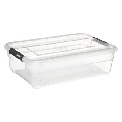 5Five opberg kist met deksel - Box - 26 liter - 58 x 39 x 18 cm - kunststof - transparant