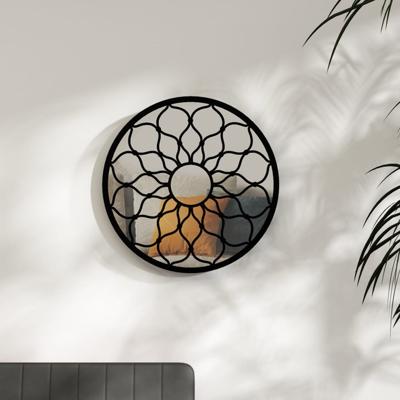 VidaXL Spiegel rond 40x3 cm ijzer zwart
