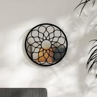 VidaXL Spiegel rond 40x3 cm ijzer zwart