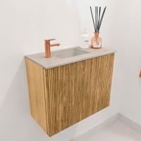 Toiletmeubel Mondiaz Joya Dlux | 50 cm | Meubelkleur Oak | Faye wastafel Opalo Wasbak Links | 1 kraangat