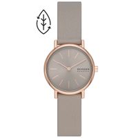 Skagen SKW3060 Horloge Signature Lille staal-leder rosekleurig-grijs 30 mm - thumbnail