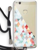 Gekleurde driehoekjes pastel: Huawei Ascend P10 Lite Transparant Hoesje met koord