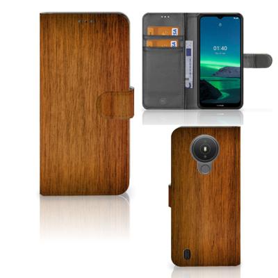 Nokia 1.4 | Book Style Case | Donker Hout