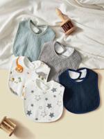 5-Pack Cotton Terry Burp Cloths For Baby Boys, Dinosaur Print, Soft And Absorbent Multicolor_1 / one-size